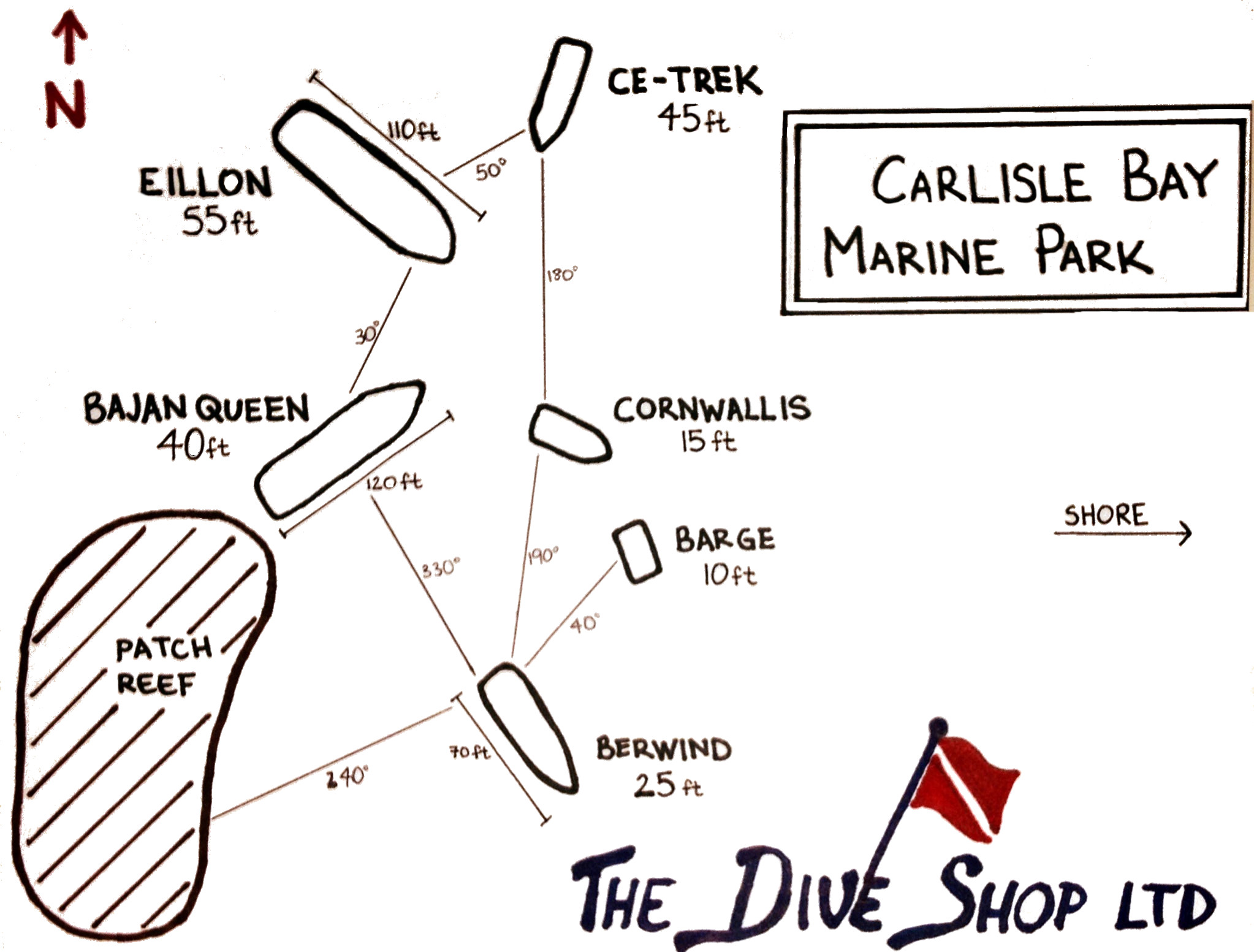 Barbados Exploring The Wrecks and Turtles of Carlisle Bay Carlisle Bay Map